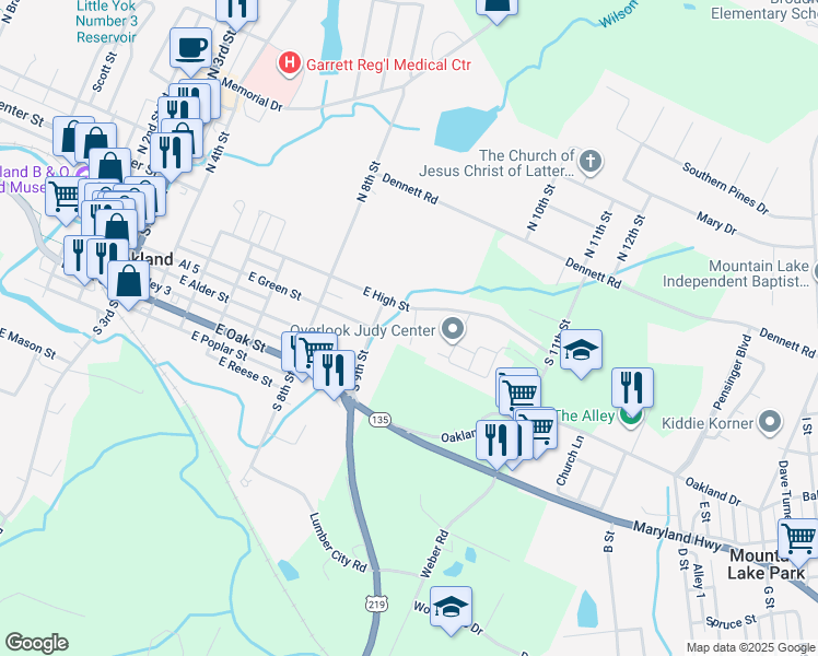 map of restaurants, bars, coffee shops, grocery stores, and more near 4 South 9th Street in Oakland