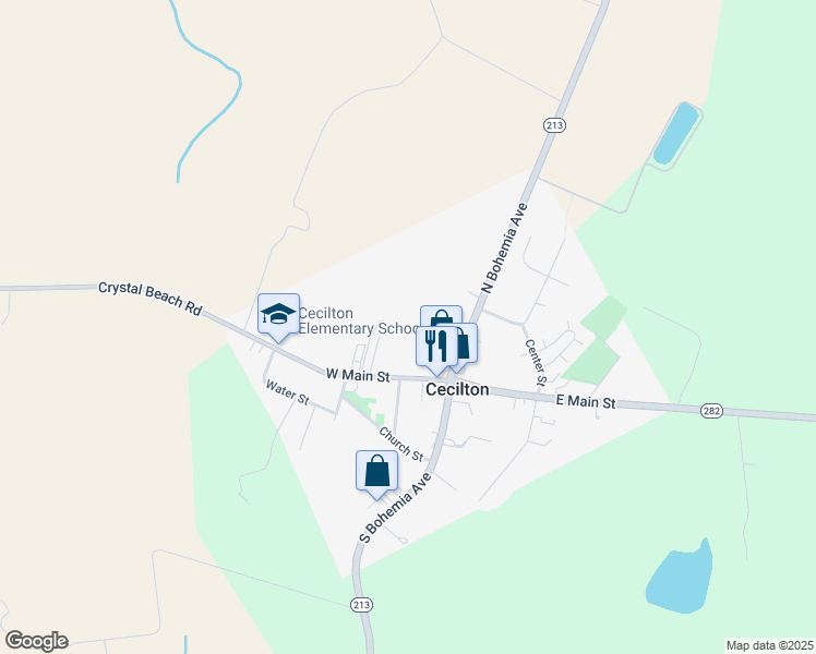 map of restaurants, bars, coffee shops, grocery stores, and more near in Cecilton
