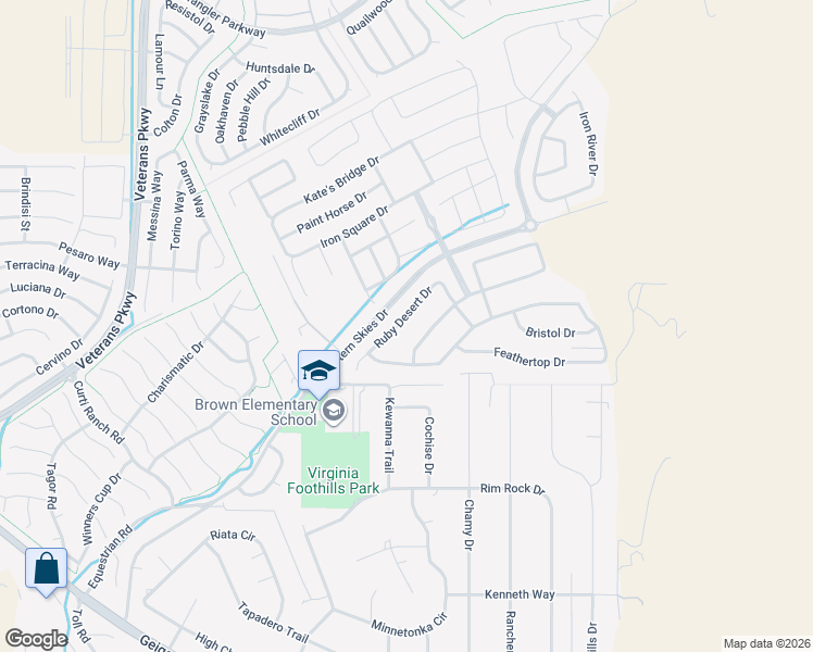 map of restaurants, bars, coffee shops, grocery stores, and more near 2956 Ruby Desert Drive in Reno