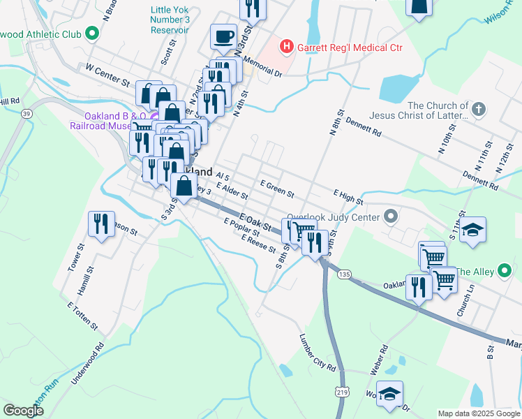 map of restaurants, bars, coffee shops, grocery stores, and more near 119 South 7th Street in Oakland