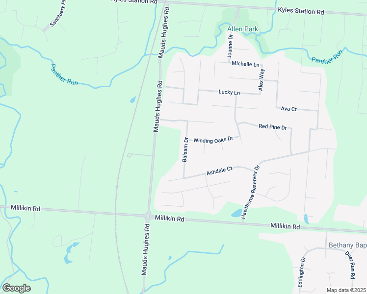 map of restaurants, bars, coffee shops, grocery stores, and more near 5775 Balsam Drive in Butler County