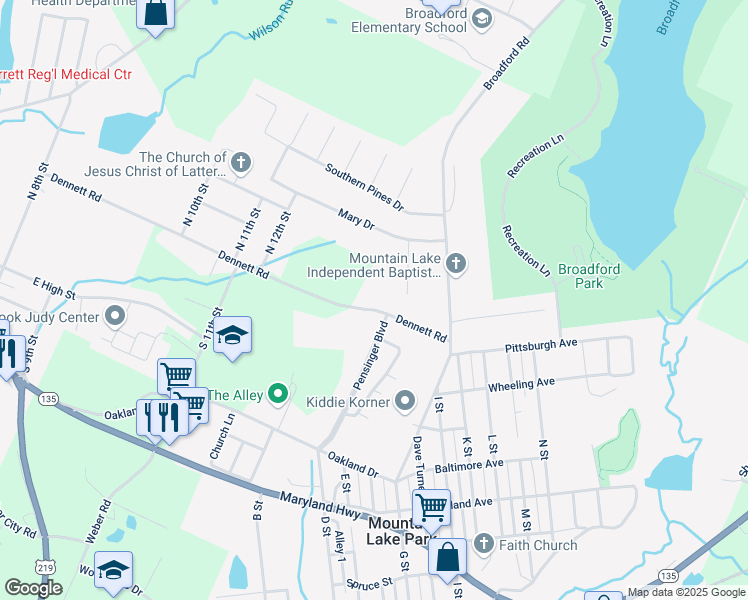 map of restaurants, bars, coffee shops, grocery stores, and more near 845 Dennett Road in Oakland