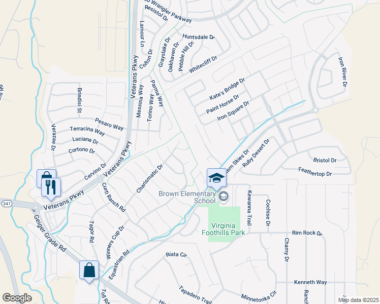 map of restaurants, bars, coffee shops, grocery stores, and more near 560 Martingale Court in Reno