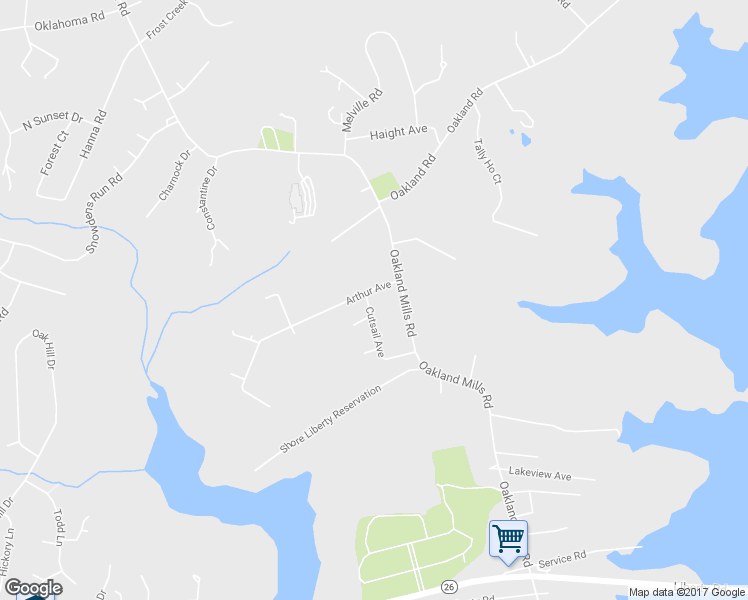 map of restaurants, bars, coffee shops, grocery stores, and more near 2621 Arthur Avenue in Sykesville