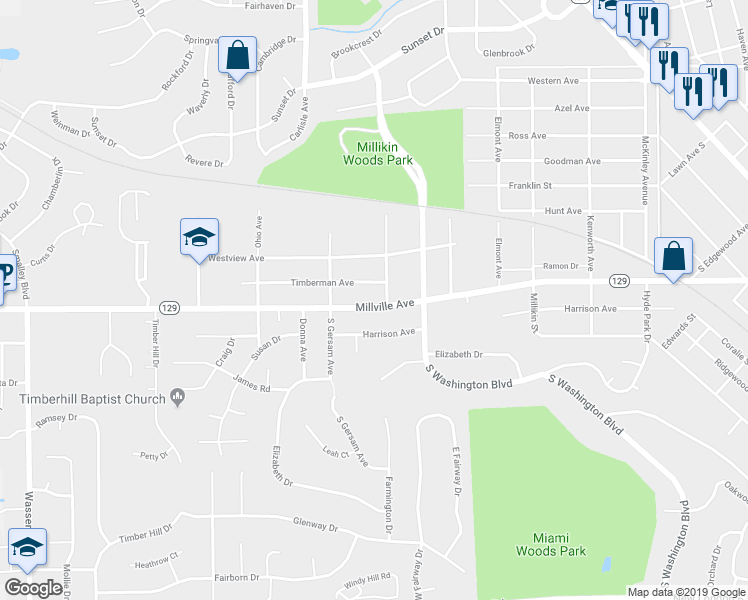 map of restaurants, bars, coffee shops, grocery stores, and more near 950 Millville Avenue in Hamilton