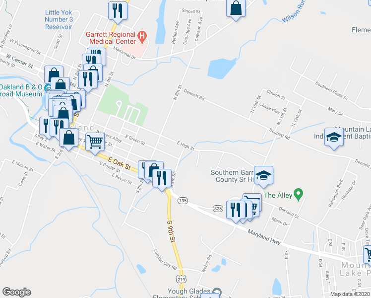 map of restaurants, bars, coffee shops, grocery stores, and more near 4 South 9th Street in Oakland