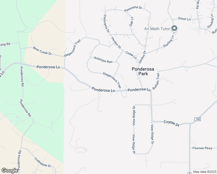 map of restaurants, bars, coffee shops, grocery stores, and more near 345 Ponderosa Lane in Elizabeth