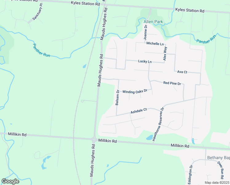 map of restaurants, bars, coffee shops, grocery stores, and more near 5775 Balsam Drive in Butler County