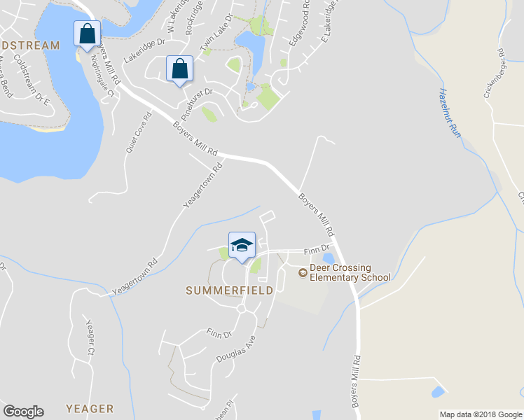 map of restaurants, bars, coffee shops, grocery stores, and more near 6268 North Steamboat Way in New Market