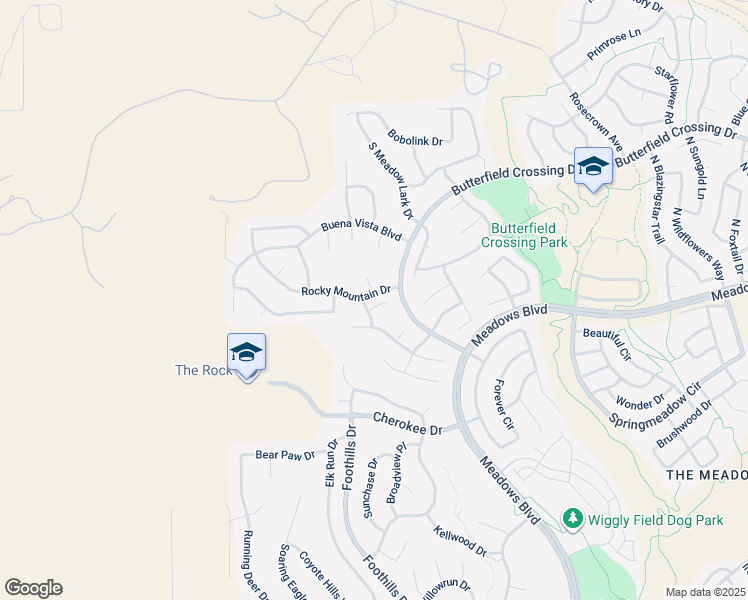 map of restaurants, bars, coffee shops, grocery stores, and more near 4683 Charing Court in Castle Rock