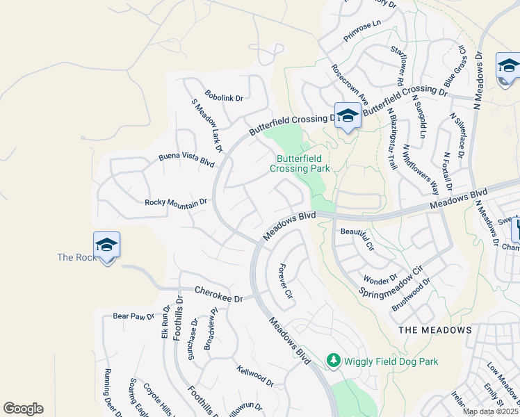 map of restaurants, bars, coffee shops, grocery stores, and more near 6110 South Summer Ridge Way in Castle Rock