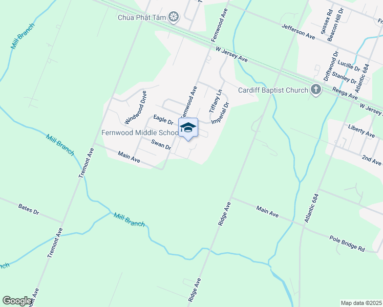 map of restaurants, bars, coffee shops, grocery stores, and more near 4034 Fernwood Avenue in Egg Harbor Township