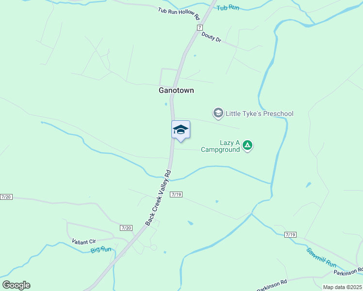 map of restaurants, bars, coffee shops, grocery stores, and more near 1962 Back Creek Valley Road in Hedgesville
