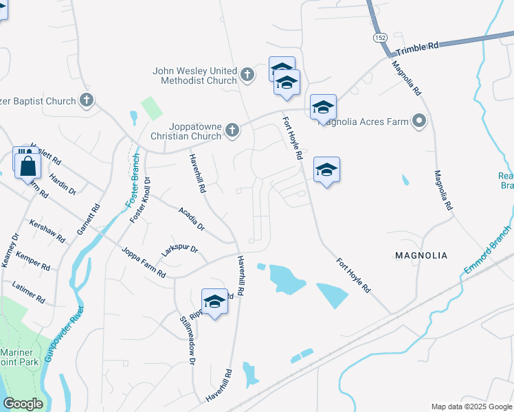 map of restaurants, bars, coffee shops, grocery stores, and more near 346 Hackley Drive in Joppatowne