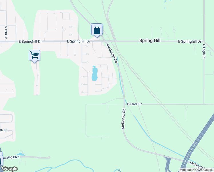 map of restaurants, bars, coffee shops, grocery stores, and more near Erie Drive in Terre Haute