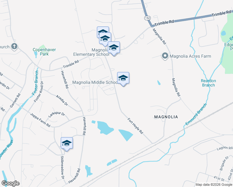 map of restaurants, bars, coffee shops, grocery stores, and more near 299 Fort Hoyle Road in Harford County