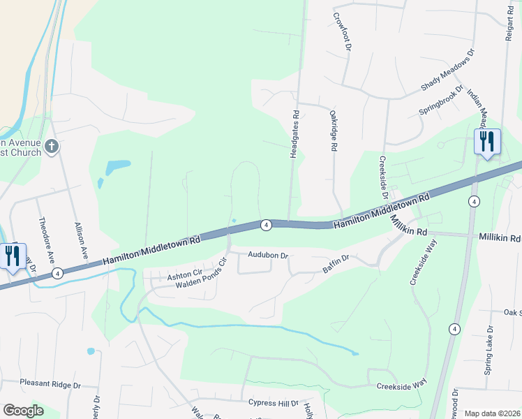 map of restaurants, bars, coffee shops, grocery stores, and more near 5970 Fairham Road in Hamilton