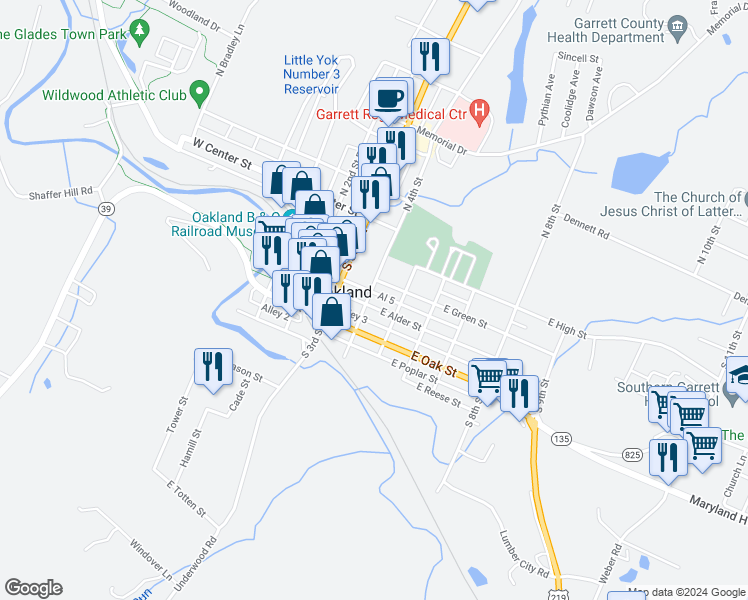 map of restaurants, bars, coffee shops, grocery stores, and more near 109 South 4th Street in Oakland