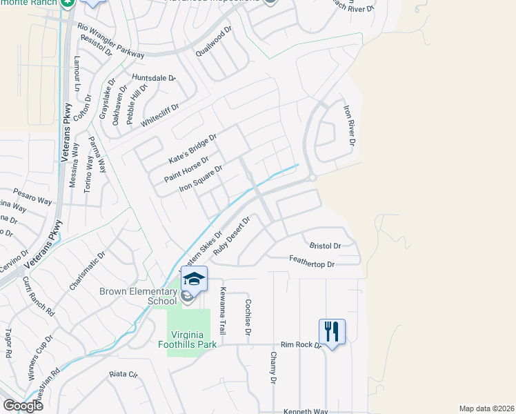 map of restaurants, bars, coffee shops, grocery stores, and more near 3001 Desert Olive Drive in Reno