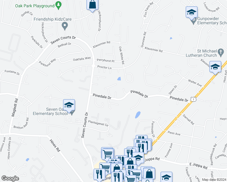 map of restaurants, bars, coffee shops, grocery stores, and more near 3809 Cedarbrooke Place in Nottingham