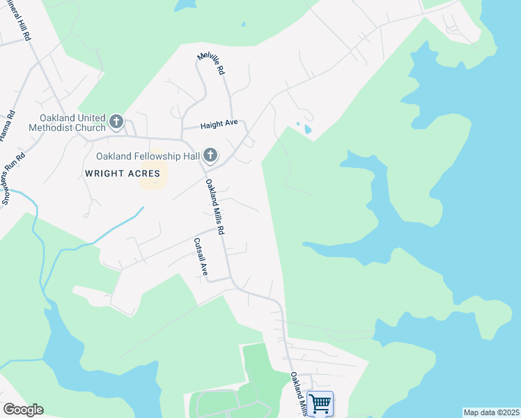 map of restaurants, bars, coffee shops, grocery stores, and more near 2727 Friday Harbor Drive in Sykesville
