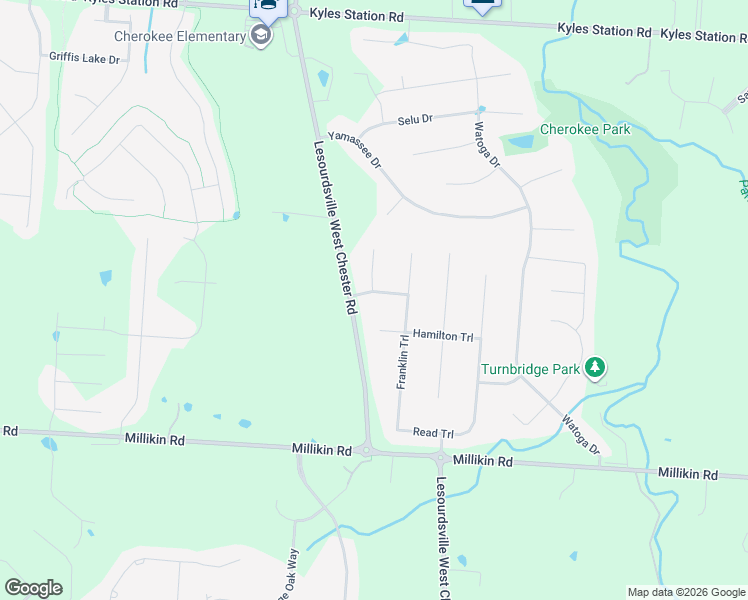 map of restaurants, bars, coffee shops, grocery stores, and more near 5527 Hancock Trail in Butler County
