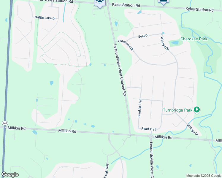 map of restaurants, bars, coffee shops, grocery stores, and more near 5769 Lesourdsville West Chester Road in Butler County