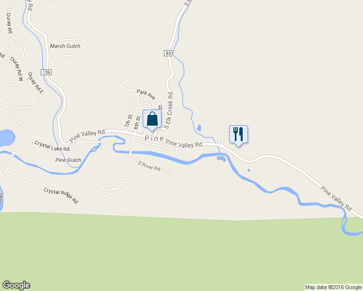 map of restaurants, bars, coffee shops, grocery stores, and more near 16764 Pine Valley Road in Pine