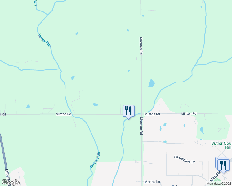 map of restaurants, bars, coffee shops, grocery stores, and more near 2690 Minton Road in Hamilton