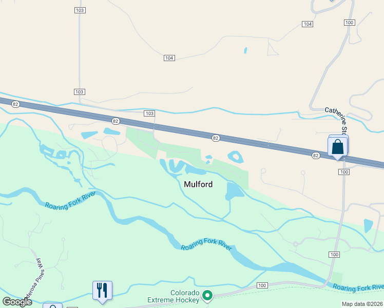 map of restaurants, bars, coffee shops, grocery stores, and more near 14913 Colorado 82 in Carbondale