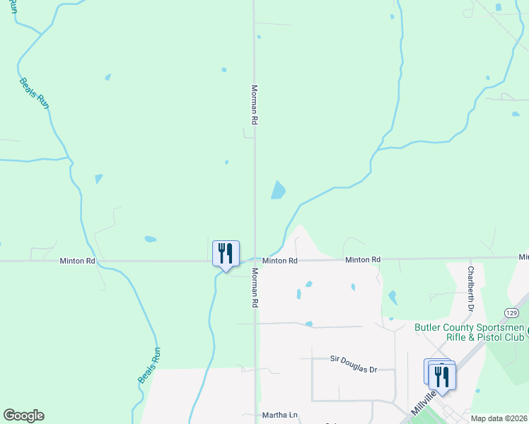 map of restaurants, bars, coffee shops, grocery stores, and more near 670 Morman Road in Hamilton
