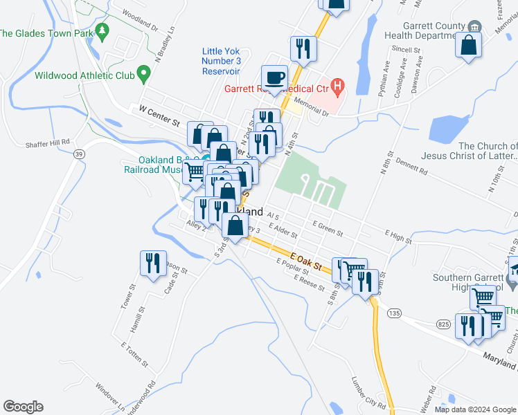 map of restaurants, bars, coffee shops, grocery stores, and more near 109 South 4th Street in Oakland