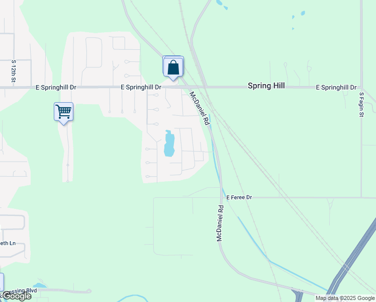 map of restaurants, bars, coffee shops, grocery stores, and more near Erie Dr in Terre Haute
