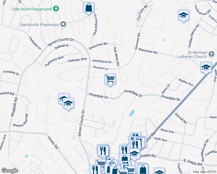 map of restaurants, bars, coffee shops, grocery stores, and more near 3811 Cedarbrooke Place in Nottingham