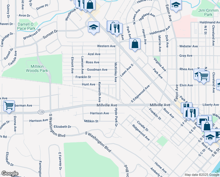 map of restaurants, bars, coffee shops, grocery stores, and more near 612 Barnard Street in Hamilton