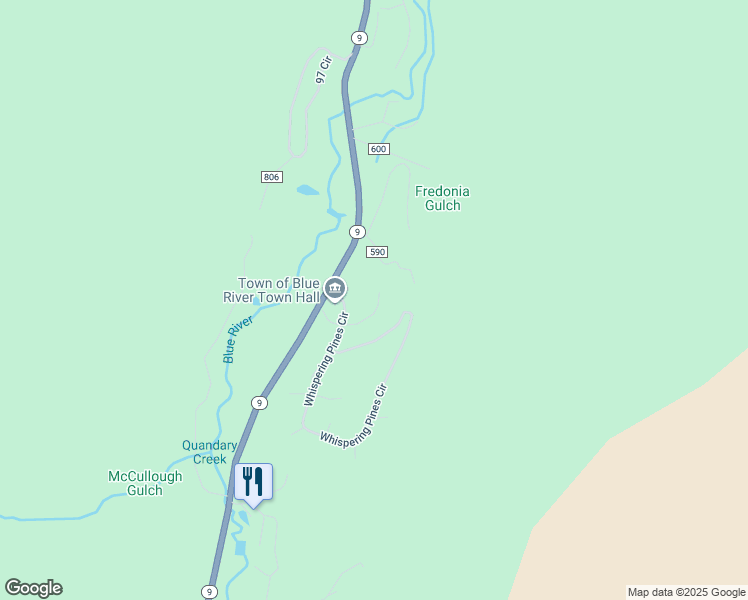 map of restaurants, bars, coffee shops, grocery stores, and more near 102 Silver Circle in Breckenridge