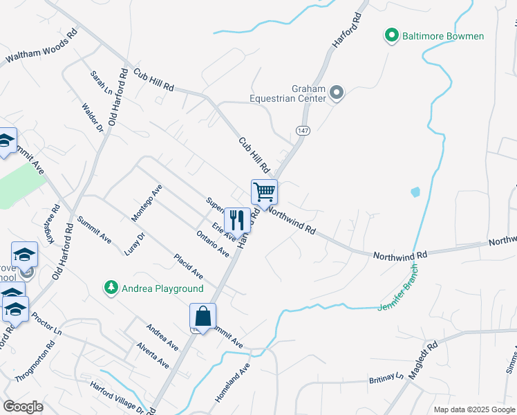 map of restaurants, bars, coffee shops, grocery stores, and more near in Carney