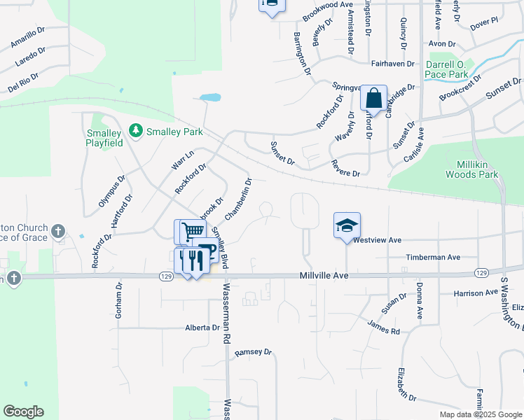 map of restaurants, bars, coffee shops, grocery stores, and more near 416 Curtis Drive in Hamilton