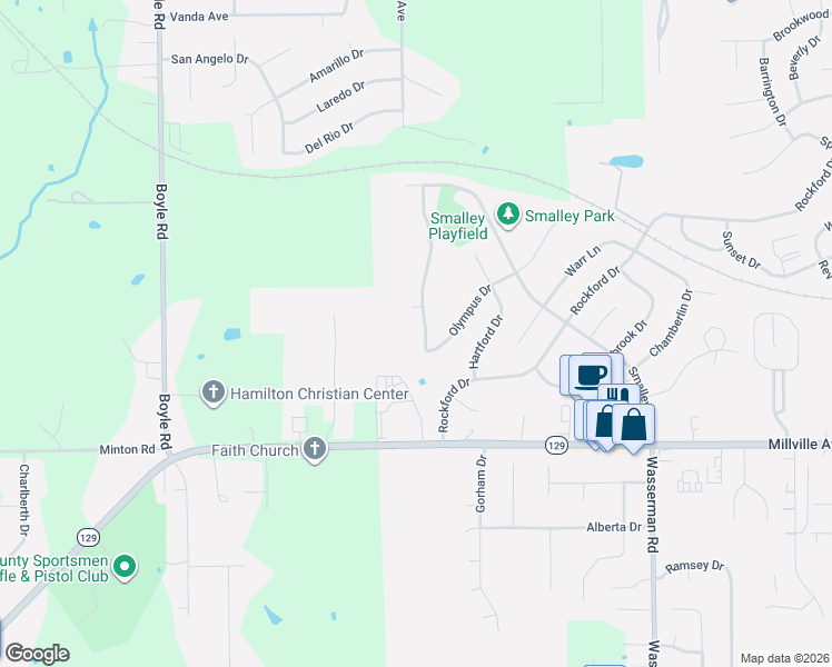 map of restaurants, bars, coffee shops, grocery stores, and more near 11 Thornhill Drive in Hamilton