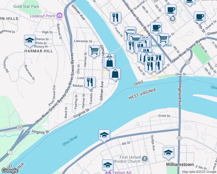 map of restaurants, bars, coffee shops, grocery stores, and more near 100 Fort Square in Marietta