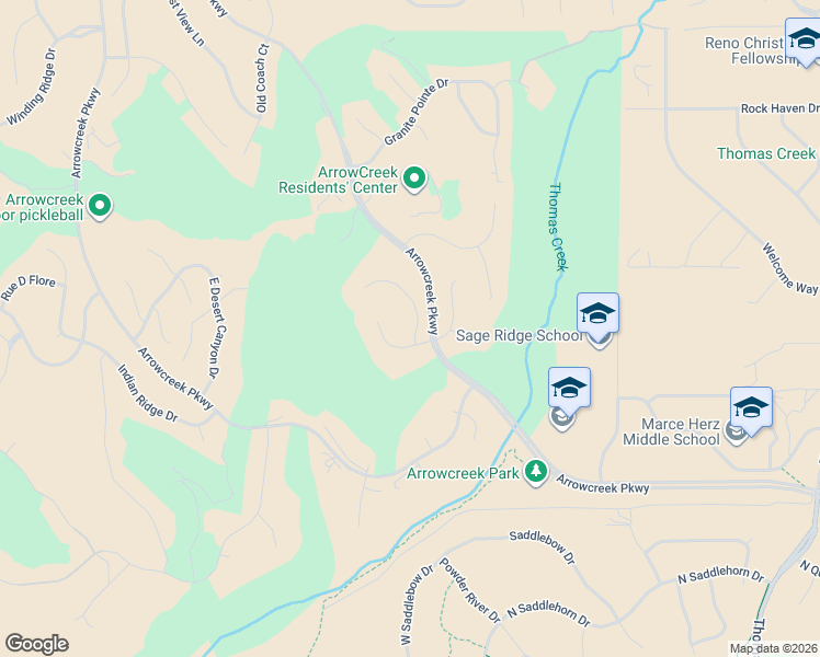 map of restaurants, bars, coffee shops, grocery stores, and more near 2738 Sky Horse Trail in Reno