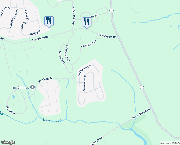 map of restaurants, bars, coffee shops, grocery stores, and more near 551 Stonehaven Drive in Townsend