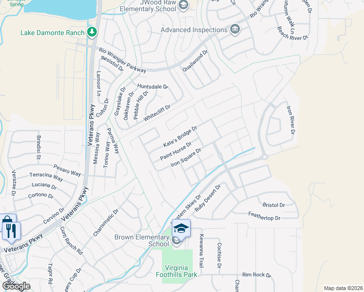 map of restaurants, bars, coffee shops, grocery stores, and more near 2249 Paint Horse Drive in Reno