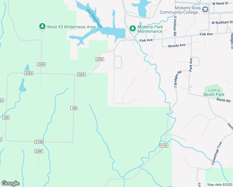 map of restaurants, bars, coffee shops, grocery stores, and more near 727 Greenbrier Road in Moberly