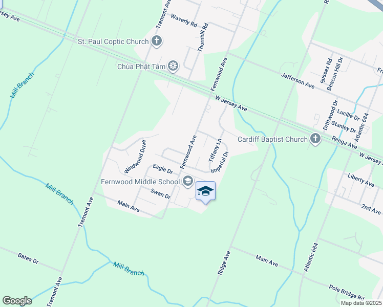 map of restaurants, bars, coffee shops, grocery stores, and more near 4024 Fernwood Avenue in Egg Harbor Township