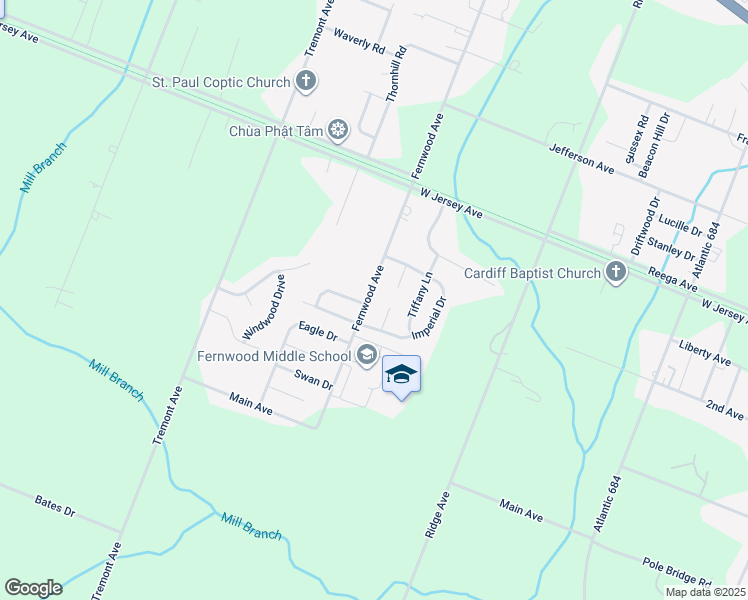 map of restaurants, bars, coffee shops, grocery stores, and more near 4024 Fernwood Avenue in Egg Harbor Township