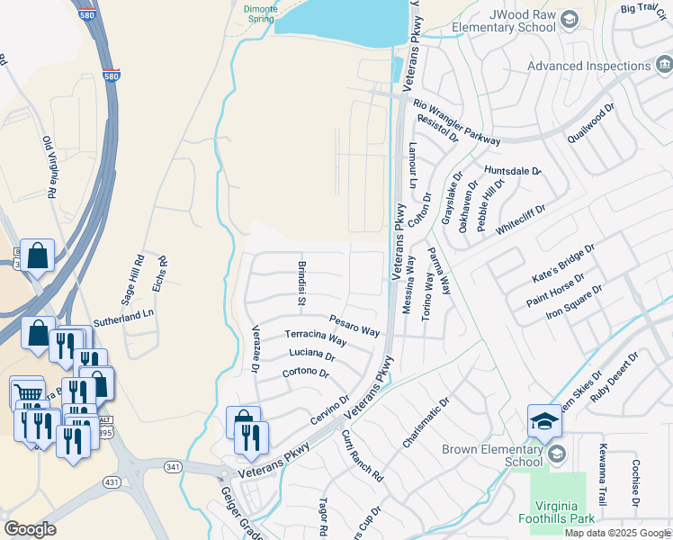 map of restaurants, bars, coffee shops, grocery stores, and more near 475 Sondrio Court in Reno