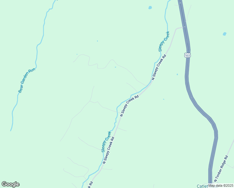 map of restaurants, bars, coffee shops, grocery stores, and more near 2355 North Sleepy Creek Road in Cross Junction
