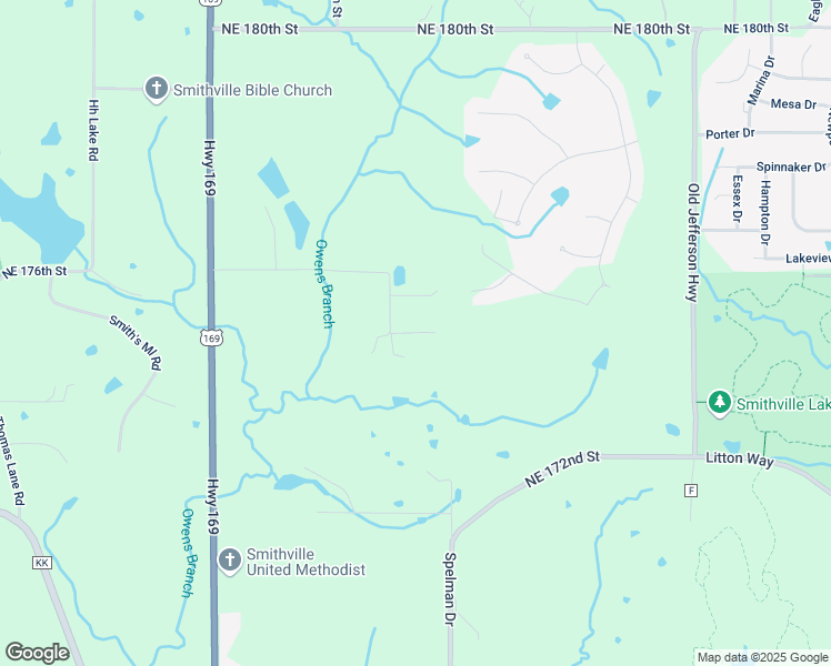 map of restaurants, bars, coffee shops, grocery stores, and more near 90 Raintree Lane in Smithville