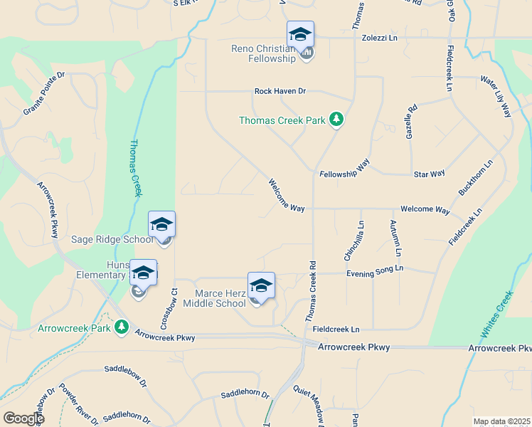 map of restaurants, bars, coffee shops, grocery stores, and more near 13140 Welcome Way in Reno